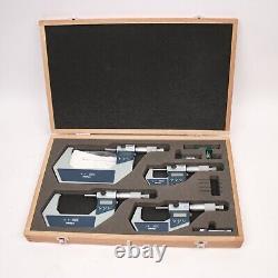 0 to 4? Range, 0.001mm Resolution, IP65, 4 Piece Electronic Outside Micrometers