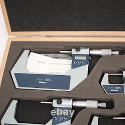 0 to 4? Range, 0.001mm Resolution, IP65, 4 Piece Electronic Outside Micrometers