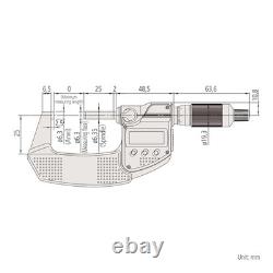 293-344-30 0-1 Coolant Proof Digital Micrometer. 0005 Ratchet Thimble Mitutoyo
