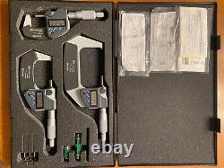 Barely Used Mitutoyo Digital Micrometer Set (0-3) Coolant Proof/IP65