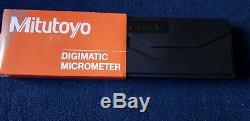 Brand New Mitutoyo 293-185-30 QuantuMike Digimatic Micrometer, 0-1/0-25mm Range