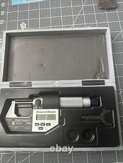 Brown & Sharpe 1-2 Digit-Mike Plus Digital Micrometer -Clean W Case 599-102