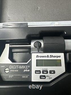 Brown & Sharpe 1-2 Digit-Mike Plus Digital Micrometer -Clean W Case 599-102
