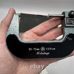 Digit Outside Accurate Micrometer NO 193 113 MITUTOYO 50-75mm. 001mm with Case