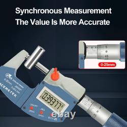 Digital Micrometer Metric & Inch, 0.00005 Resolution, 0.0001 Accuracy Stainles