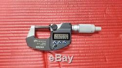 EXCELLENT MITUTOYO 0-1 Coolant Proof DIGITAL IP65 Outside Micrometer. 00005
