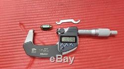 EXCELLENT MITUTOYO 1 to 2 Coolant Proof DIGITAL IP65 Outside Micrometer. 00005