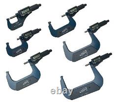 IGaging 0-6 Digital Electronic Micrometer Set 0-1, 1-2, 2-3, 3-4, 4 withcase