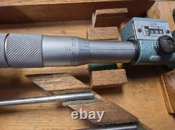 MITUTOYA. 001 DIGITAL COUNTER DEPTH MICROMETER with 6 Rods in Wood Case