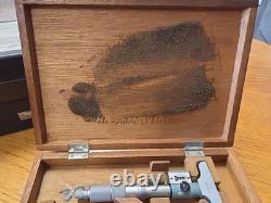 MITUTOYA. 001 DIGITAL COUNTER DEPTH MICROMETER with 6 Rods in Wood Case