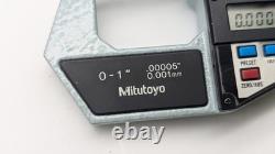 MITUTOYO. 00005 0-1 DIGITAL MICROMETER 293-721 DATA PORT machinist VERY NICE