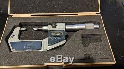 MITUTOYO 0-1 Inch DIGITAL BLADE MICROMETER with CASE