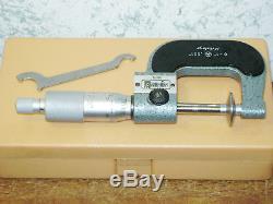 MITUTOYO 0-1 Inch DIGITAL DISK-FLANGE MICROMETER NO 223-125 with CASE