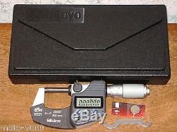 MITUTOYO 0-1 Inch DIGITAL MICROMETER NO 293-344 IP65 with CASE EXTRA BATTERY