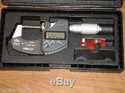 MITUTOYO 0-1 Inch DIGITAL MICROMETER NO 293-344 IP65 with CASE EXTRA BATTERY