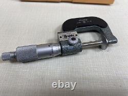 MITUTOYO 0-1 Inch Digit DISC FLANGE MICROMETER # 223-125 with case + wrench