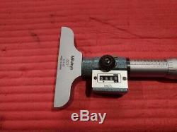 MITUTOYO 0-4 in Digit Counter depth Micrometer 2.5in Base machinist tool P488