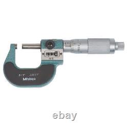 MITUTOYO 193-211CAL Digit Mic, 0-1, Friction, NIST, Case