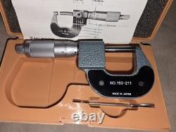MITUTOYO 193-211 Digital Outside Micrometer. 0001-1 Case Wrench Manual Japan