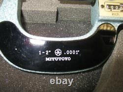 MITUTOYO # 193-212 Digital Micrometer, 1 2 x. 0001, Carbide, Friction, LN