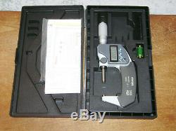 MITUTOYO 1-2 Inch DIGITAL MICROMETER NO 293-345 with CASE & 1 INCH STANDARD