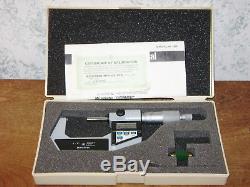 MITUTOYO 1-2 Inch DIGITAL MICROMETER NO 293-702 with CASE & 1 INCH STANDARD