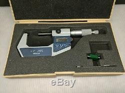 MITUTOYO 1-2 Inch DIGITAL MICROMETER NO 293-722-30 with CASE & 1 INCH STANDARD