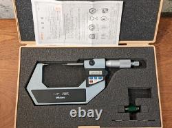 MITUTOYO 1-2 Inch DIGITAL POINT MICROMETER with CASE & STANDARD CARBIDE POINTS