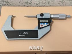 MITUTOYO 1-2 Inch DIGITAL POINT MICROMETER with CASE & STANDARD CARBIDE POINTS