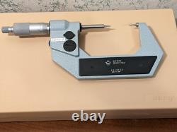 MITUTOYO 1-2 Inch DIGITAL POINT MICROMETER with CASE & STANDARD CARBIDE POINTS