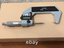MITUTOYO 1-2 Inch DIGITAL POINT MICROMETER with CASE & STANDARD CARBIDE POINTS