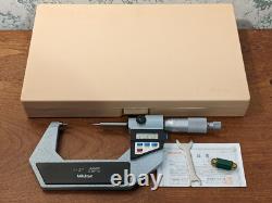 MITUTOYO 1-2 Inch DIGITAL POINT MICROMETER with CASE & STANDARD CARBIDE POINTS
