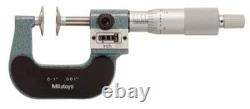 MITUTOYO 223-125 Digital Disk Micrometer, 0-1 In, 0.001 In 4CGF5