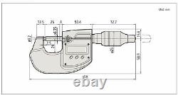 MITUTOYO 293-100-10 Sub-Micron Digimatic Micrometer, 0-25mm Range, 0.0001mm