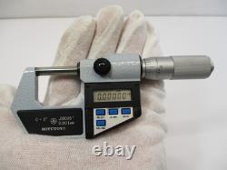 MITUTOYO # 293-705 Digital Micrometer 0 1 x. 00005 Carbide Tip Friction LN