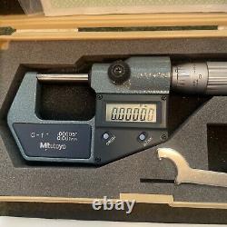 MITUTOYO 293-711 Electronic Digital Micrometer, 0 1.00005.001 mm Nice