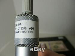 MITUTOYO # 293-722-30, 1 2 x. 00005 or. 001 mm Digital Micrometer, Case, EC