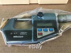 MITUTOYO 293-766-10 DIGIMATIC MICROMETER 0-1 x. 00005 CARBIDE FACED NEW IN BOX