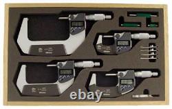 MITUTOYO 293-961-30 Micrometer Set, 0-4In, 0.00005In, 4Pc 4CGG3