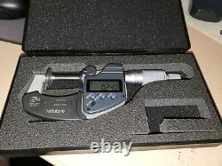 MITUTOYO 323-350-30 Digital Disk Micrometer, 0 to 1, 0.00005 WITH CASE