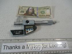 MITUTOYO # 345-711 Digital Pin Micrometer. 2000 1.2000 x. 00005 &. 001 mm