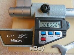 MITUTOYO 345-712-10 DIGIMATIC INSIDE CALIPER MICROMETER 1-2.00005/0.001mm