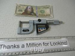 MITUTOYO # 395-734 Digital Micrometer. 315 Round Anvil, 0 1 x. 00005, LN