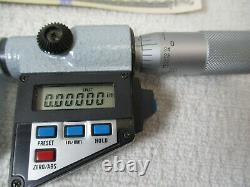 MITUTOYO # 395-734 Digital Micrometer. 315 Round Anvil, 0 1 x. 00005, LN