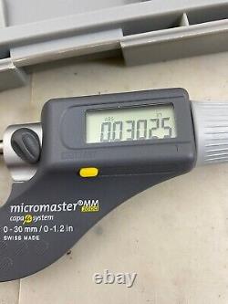 MITUTOYO 599-125RS MICRO-MASTER MICROMETER 0-1.2, Metric & SAE, In Case