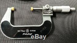 MITUTOYO DIGITAL 25-75mm NO. 193-102 103 OUTSIDE MICROMETERS 0.01mm +HELIOS 1