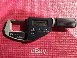 MITUTOYO DIGITAL Quick Mike Non Rotating Spindle Outside Micrometer 0-1.2