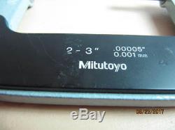 MITUTOYO DIGITAL THREAD MICROMETER 2-3 No. 326-713 WITH ANVIL 0.00005 CNC