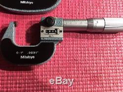MITUTOYO Digit Counter Outside Micrometer Set. 0001 Graduation 193-923-M820-3ST