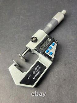 MITUTOYO Digital Disk Micrometer 0 to 1 Machinist. 0005/. 001mm Digimatic